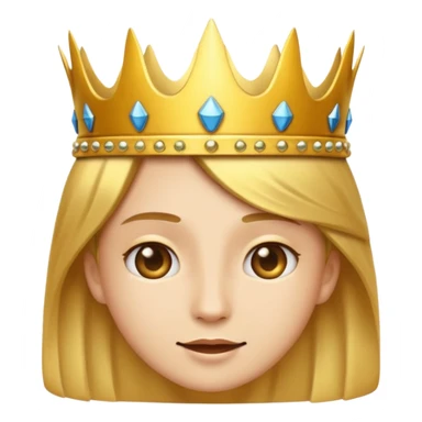 
“Please design an emoji with this face 😌 and add a crown on top of it.”

 sticker