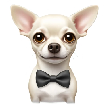 White chihuahua with bow tie sticker