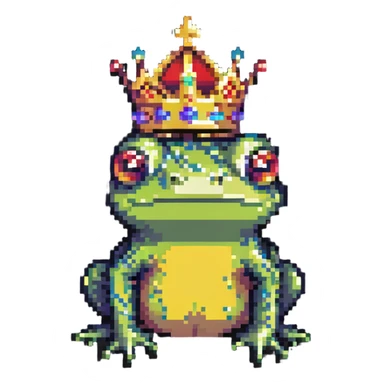 crowned frog sticker