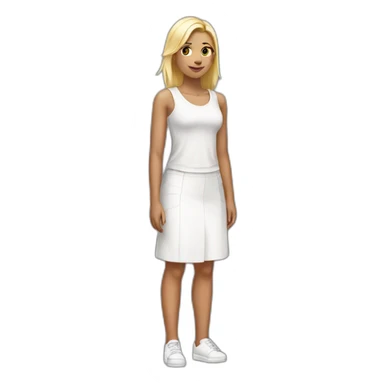 Full white body girl aa sticker