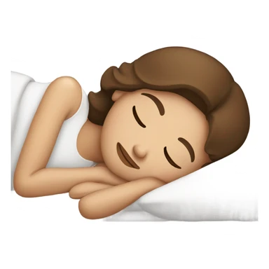 brown haired girl with white skin sleeping in bed sticker
