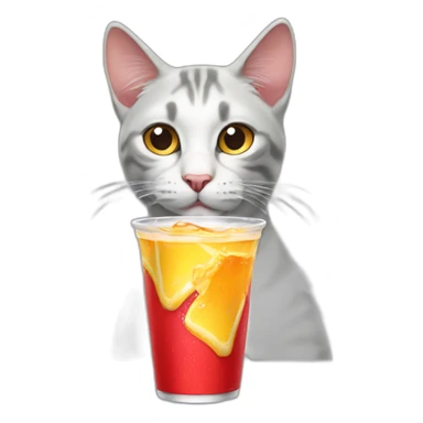 Cat drinking redbull  sticker