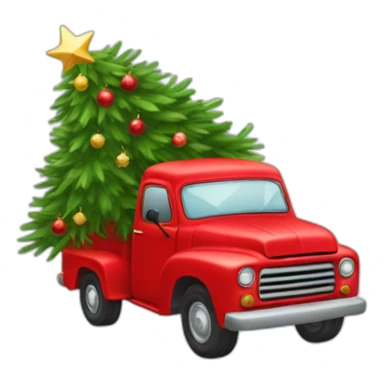 Little red truck hulinga Christmastree sticker