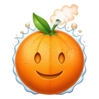 Orange fruit with steam flat  sticker