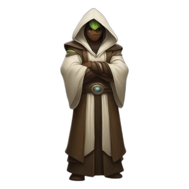 hooded jedi folding arms in world of warcraft sticker