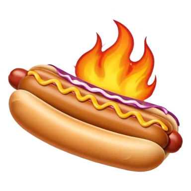 Hand Holding a Flaming Hotdog sticker