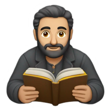 Armenian man reading book sticker