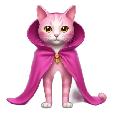 pink cat with a magician cloak sticker