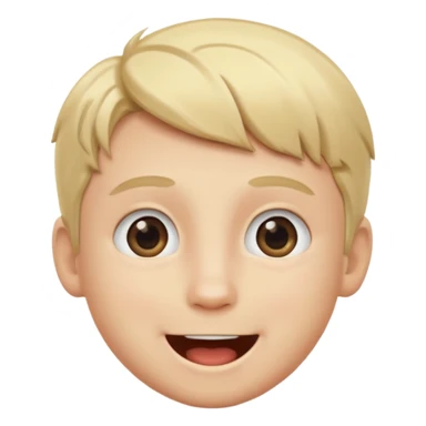 blond boy with grey eye colour smiling sticker