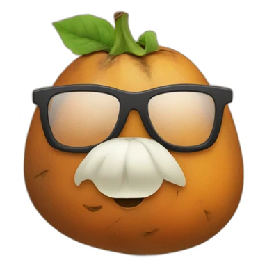 sweet potato with glasses and a beard sticker