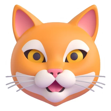 3D emoji style cat head only with neutral face inspired by Avalanche logo for a crypto project sticker
