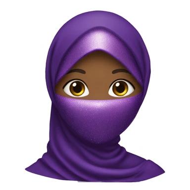 African Muslimah wearing glittery purple niqab sticker