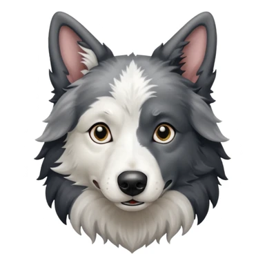 A black and white border collie werewolf. sticker