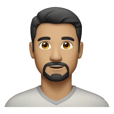 confident man, black hair, Disconnected black goatee, white skin, brown eyes in light gray shirt sticker