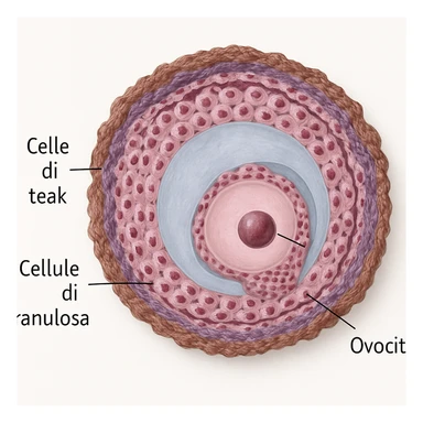Remove all arrows from the hyperrealistic 4K image of the female sex hormone diagram, keeping only the cellular structures and realistic details, on a white background. Maintain the hyperrealistic style and clarity of the cellular details without any arrows. sticker