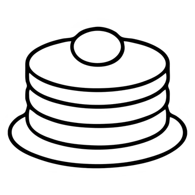 aesthetic pancake, delicate line art, subtle color accents, modern design sticker
