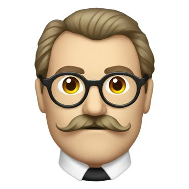 friedrich nietzsche, big mustache, round glasses. sticker