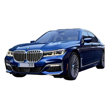 BMW 7 Series (2022) – cinematic-realistic BMW 7 Series emoji, its dark blue exterior gleaming under the city lights as it makes its way through bustling streets. The sophisticated interior whispers luxury as the vehicle drives with remarkable poise, embodying a perfect harmony between cutting-edge technology and comfort. sticker