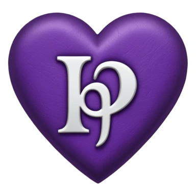 Can you make a dark purple heart with a white letter in the middle in a gothic style, the letter is P sticker