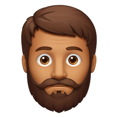 Primitive human face with thick beard and hair sticker