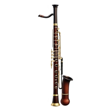 Black bassoon straight with bocal and reed sticker