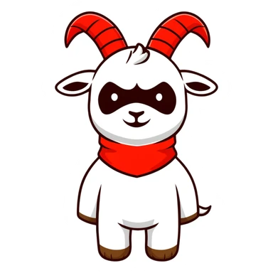goat wearing red balaclava sticker
