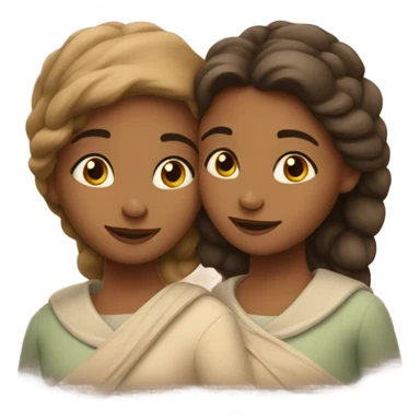 Sisters hugging together  sticker