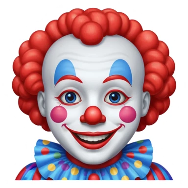 glitter red and blue clown happy sticker