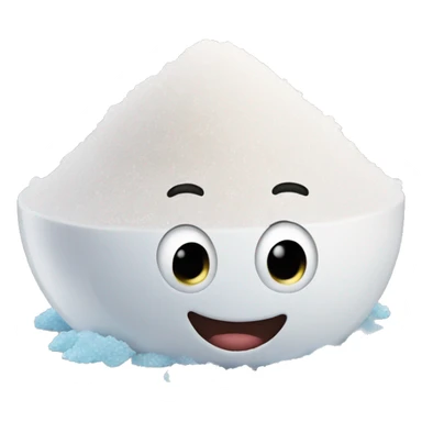 Smiling emoji with a pile of salt sticker