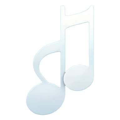 A minimalist and modern white music note icon on a smooth circular background with a vibrant blue and turquoise gradient. Ultra-high resolution, vector style, sharp edges, studio lighting, 4k, smooth texture, flat design, high quality, crisp details sticker