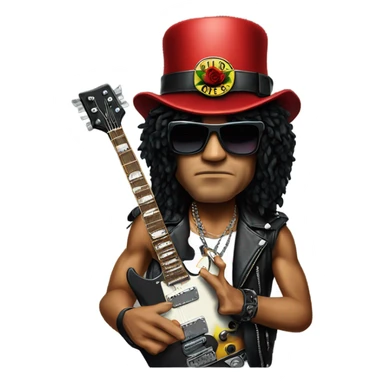 Slash from Guns'N'Roses face sticker