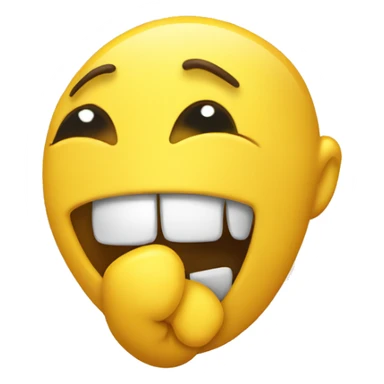 Yellow emoji biting thumb sticker