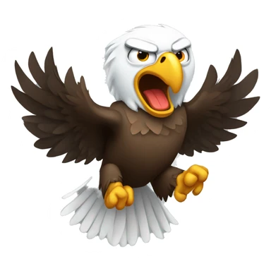 angry flying eagle sticker