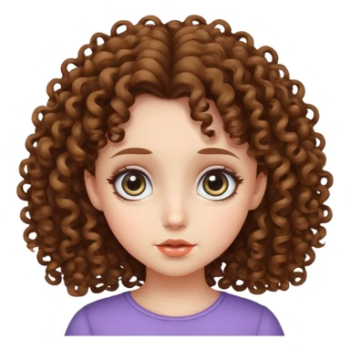 یک دختر با چشمای درشت و موهای فر sticker