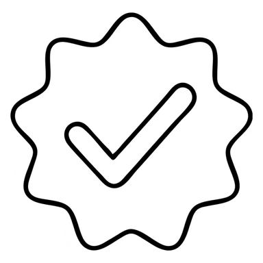 Instagram blue checkmark icon, outlined and minimalistic sticker