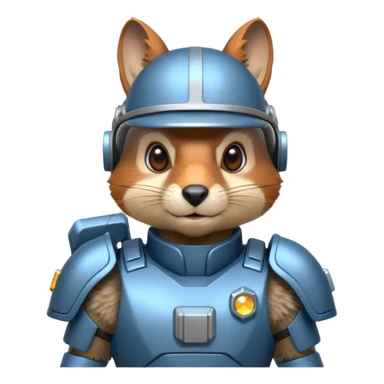 half robot futuristic squirrelcop sticker