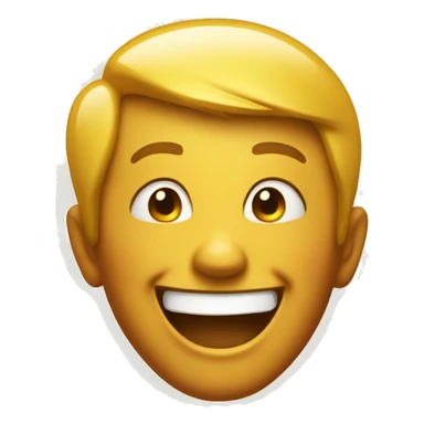 laughing emoji, yellow background with orange shading sticker