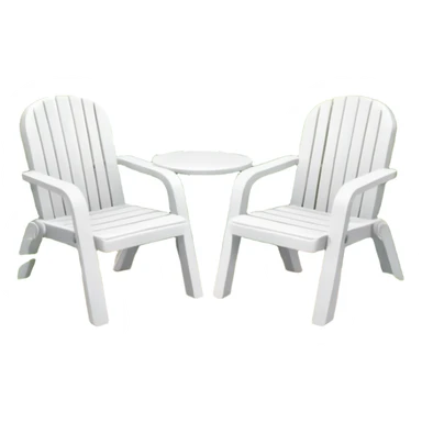 2 white Plastic chairs in jungle paradise sticker