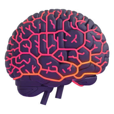 glowing AI brain sticker