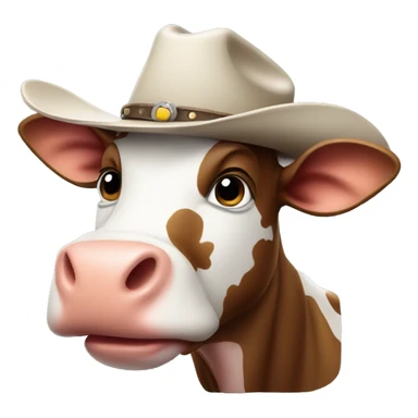 Cow wearing a cowboy hat sticker
