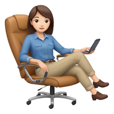 girl that is moving in their chair of work but its not disable just lazy  sticker
