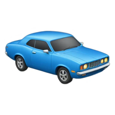 blue car with eyes sticker