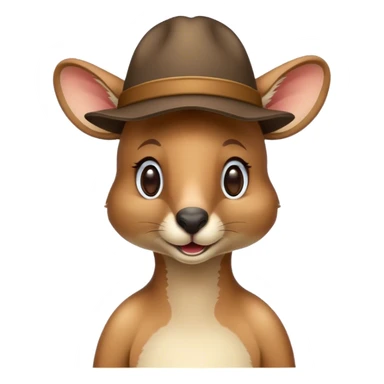 kangaroo with hat sticker