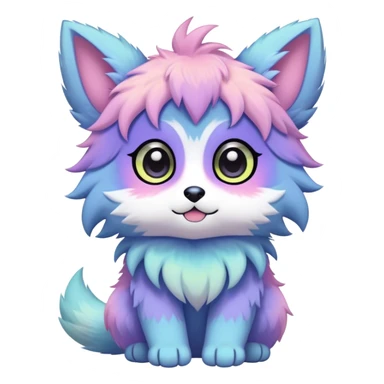 Kawaii pastel edgy colorful ethereal anthro fursona Fakemon sticker
