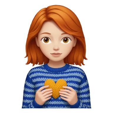 Knitted ginger hair woman sticker