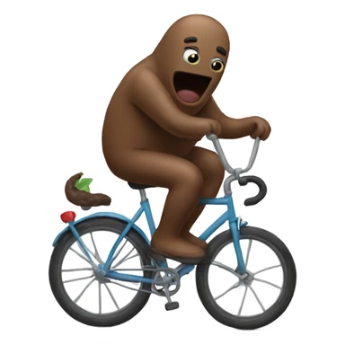 Poop riding a bike sticker