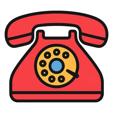 classic rotary telephone icon in color sticker