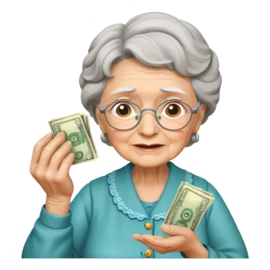 the granny should be counting money sticker