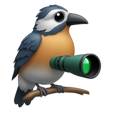 Bird with binoculars sticker