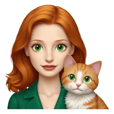 Jessica Chastain, with cute cat sticker